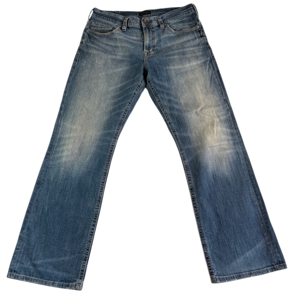 Silver Jeans Co. Gordie Loose Fit Straight Leg Men 33x32 (34x31) Blue Denim Logo